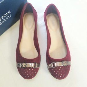 Croft & Barrow KAT Sparkle Toe Burgundy Ballet Flats Size 8.5 Med in Box